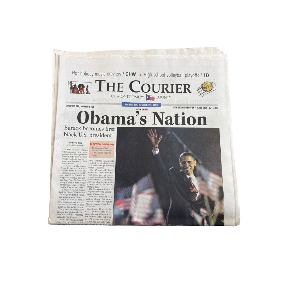 Nov 5 2008 Obama's Nation Newspaper‎ Barack Obama Wins Election